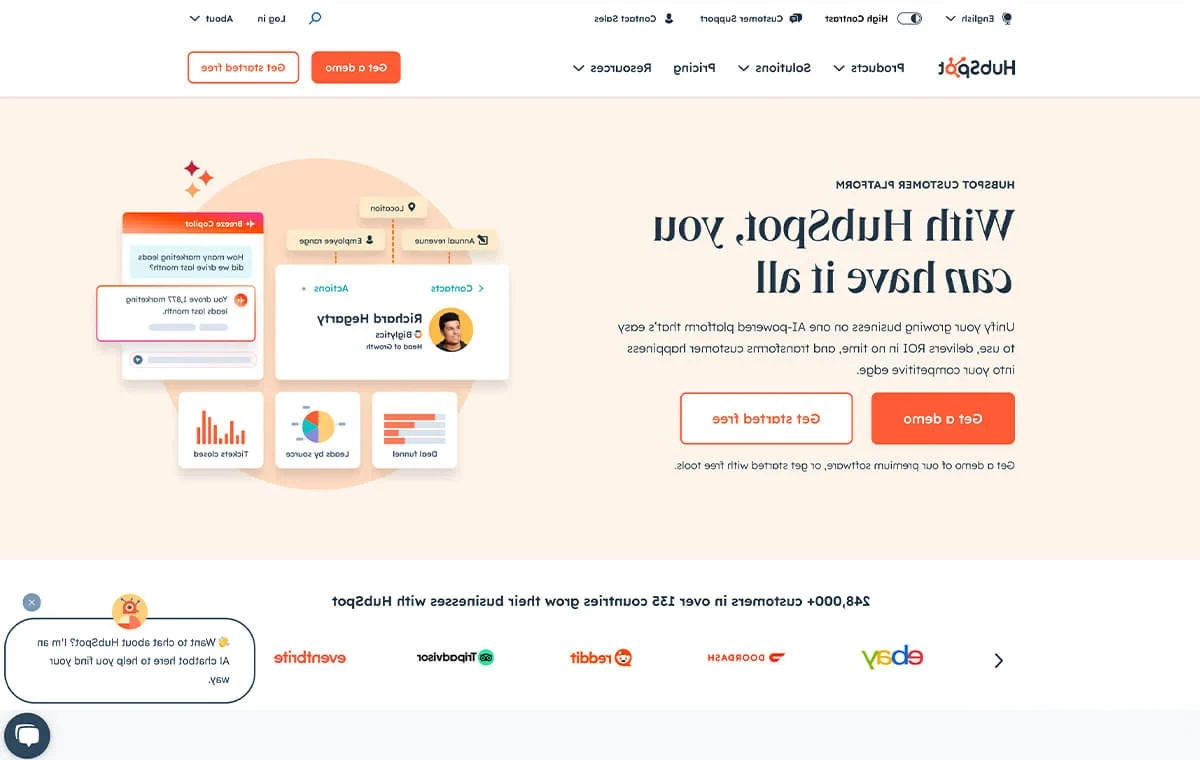 hubspot home page