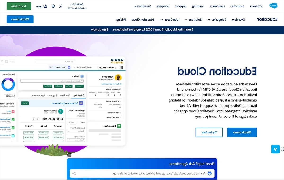 salesforce education cloud home page