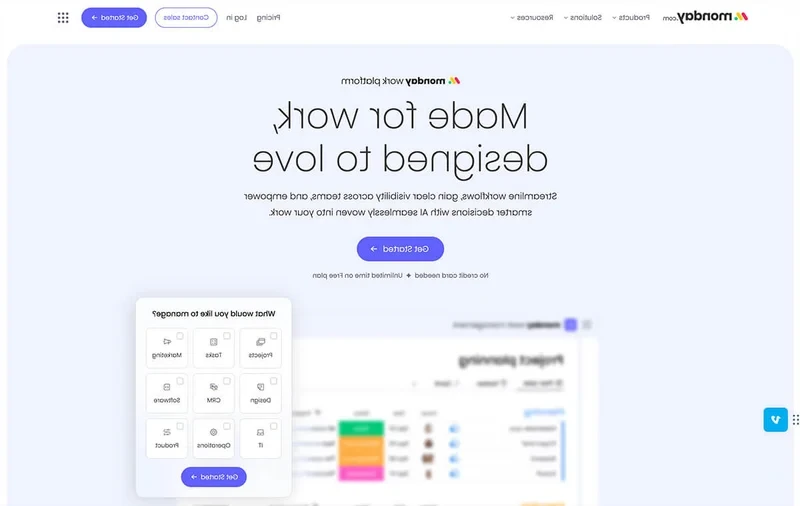 Monday home page