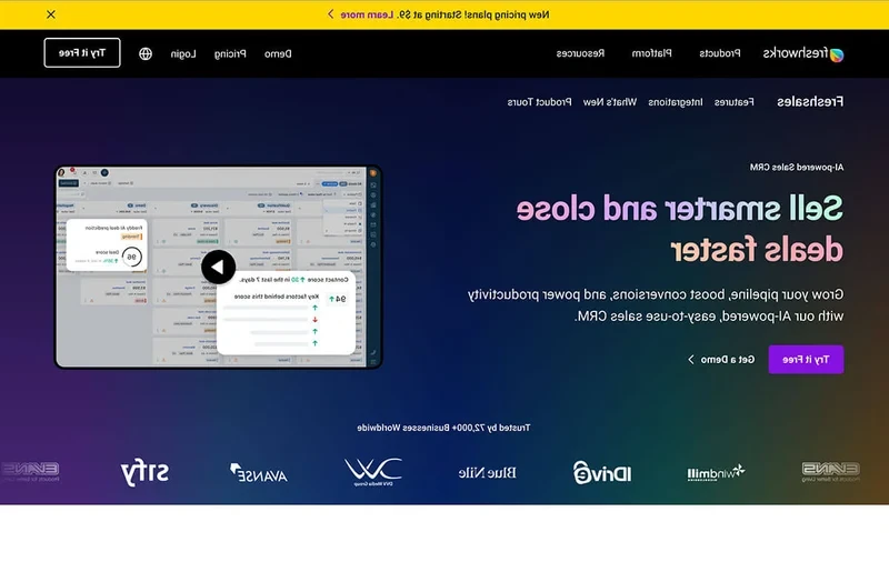 Freshsales home page