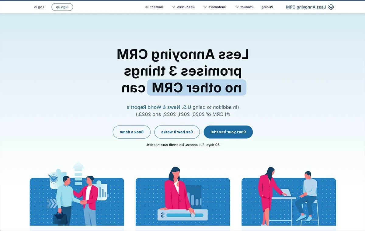 Less Annoying CRM home page