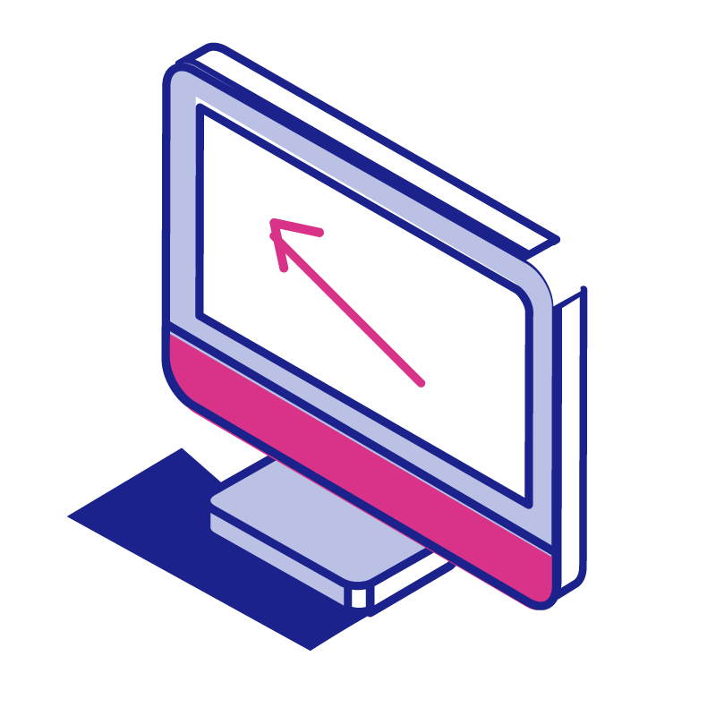Right Pointing Arrow on a Computer Screen