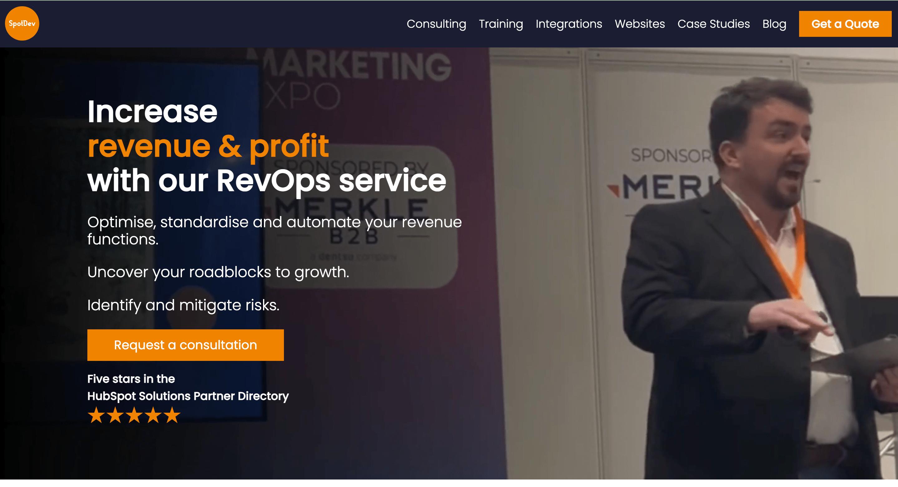 SpotDev homepage