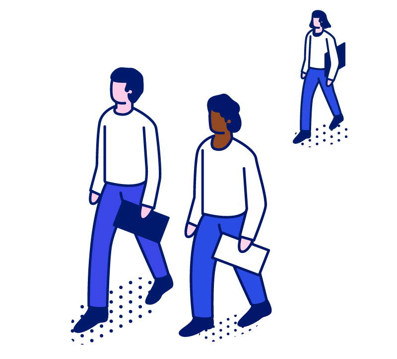 Three-People-Walking-and-Holding-a-Document-each