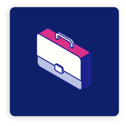 Purple square with a briefcase